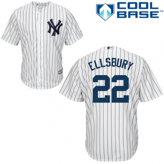 Youth Majestic New York Yankees #22 Jacoby Ellsbury Authentic White Home MLB Jersey - Ujersey