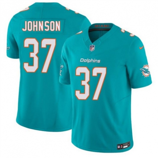 Men's Miami Dolphins #37 Isaiah Johnson Aqua 2026 F.U.S.E. Vapor Limited Football Stitched Jersey