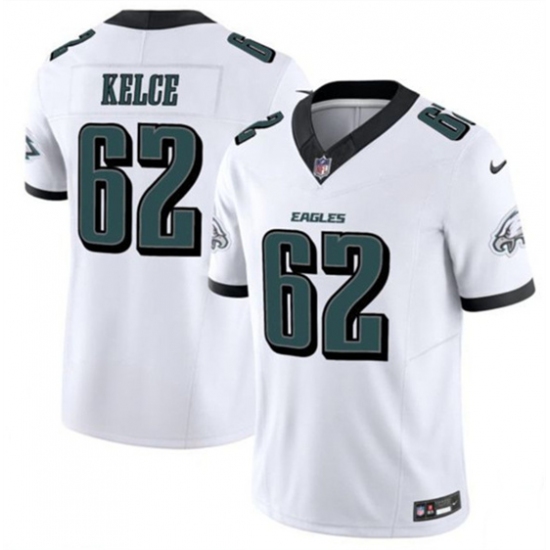 Men's Philadelphia Eagles #62 Jason Kelce White 2024 F.U.S.E. Vapor Untouchable Limited Football Stitched Jersey - Ujersey