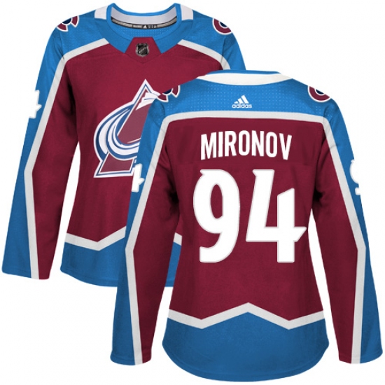 Women's Adidas Colorado Avalanche #94 Andrei Mironov Premier Burgundy Red Home NHL Jersey - Ujersey