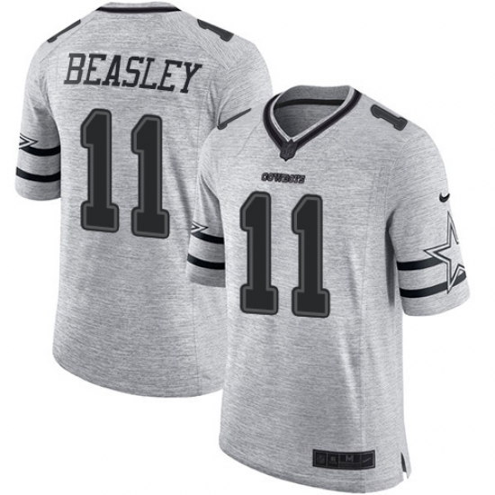 Men's Nike Dallas Cowboys #11 Cole Beasley Limited Gray Gridiron II NFL Jersey - Ujersey