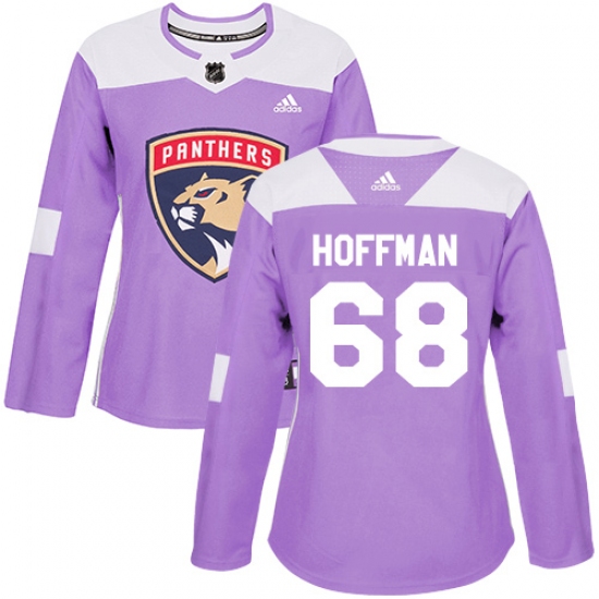 Women's Adidas Florida Panthers #68 Mike Hoffman Authentic Purple Fights Cancer Practice NHL Jersey - Ujersey