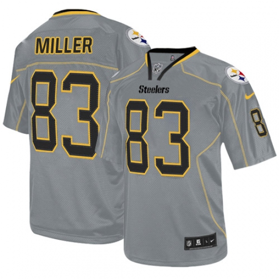 Men's Nike Pittsburgh Steelers #83 Heath Miller Elite Lights Out Grey NFL Jersey - Ujersey