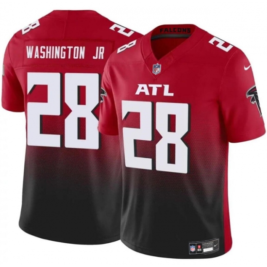 Men's Atlanta Falcons #28 Carlos Washington Jr Red Black 2024 F.U.S.E Vapor Untouchable Limited Football Stitched Jersey - Ujersey