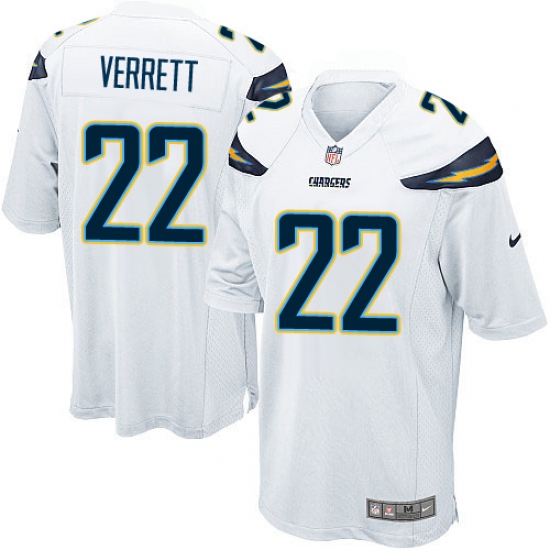 Men's Nike Los Angeles Chargers #22 Jason Verrett Game White NFL Jersey - Ujersey