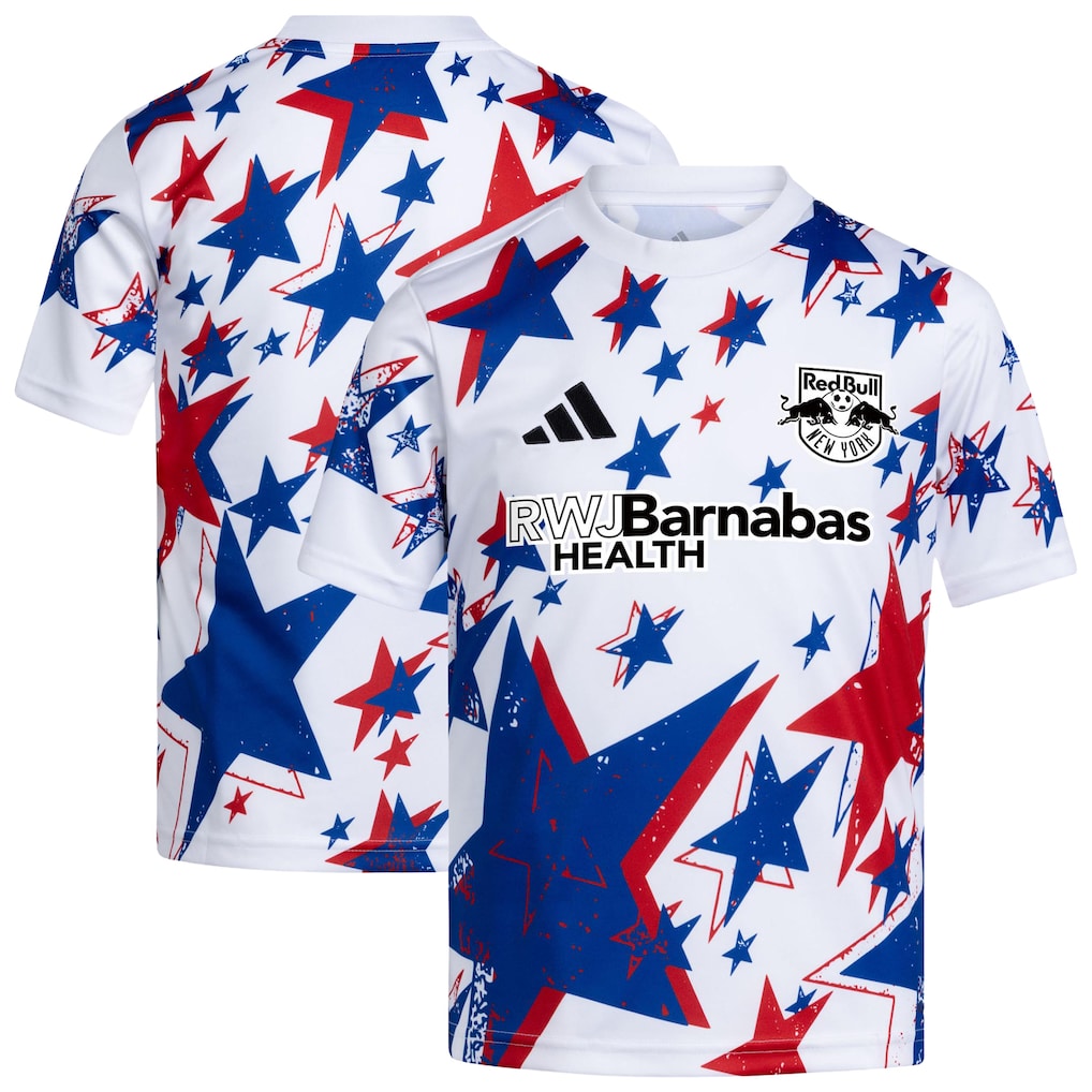 Youth New York Red Bulls adidas White 2026 Americana Pre-Match Jersey - ujerseystore