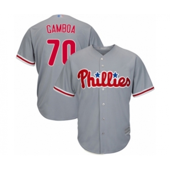 Youth Philadelphia Phillies #70 Arquimedes Gamboa Authentic Grey Road Cool Base Baseball Player Jersey - Ujersey