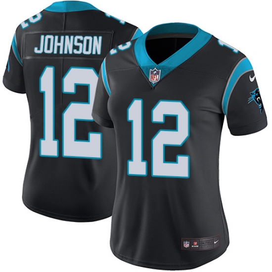 Women's Nike Carolina Panthers #12 Charles Johnson Black Team Color Vapor Untouchable Limited Player NFL Jersey - Ujersey