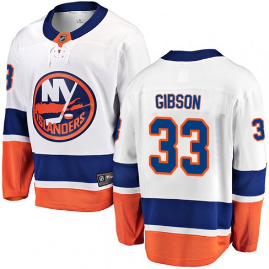 Men's New York Islanders #33 Christopher Gibson Fanatics Branded White Away Breakaway NHL Jersey - Ujersey