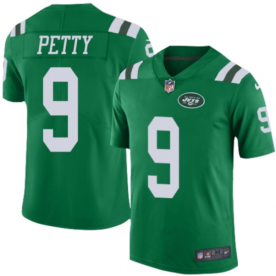 Youth Nike New York Jets #9 Bryce Petty Limited Green Rush Vapor Untouchable NFL Jersey - Ujersey