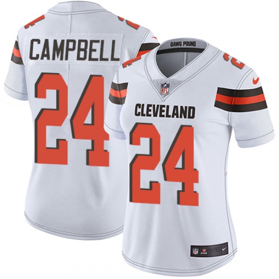 Women's Nike Cleveland Browns #24 Ibraheim Campbell White Vapor Untouchable Limited Player NFL Jersey - Ujersey