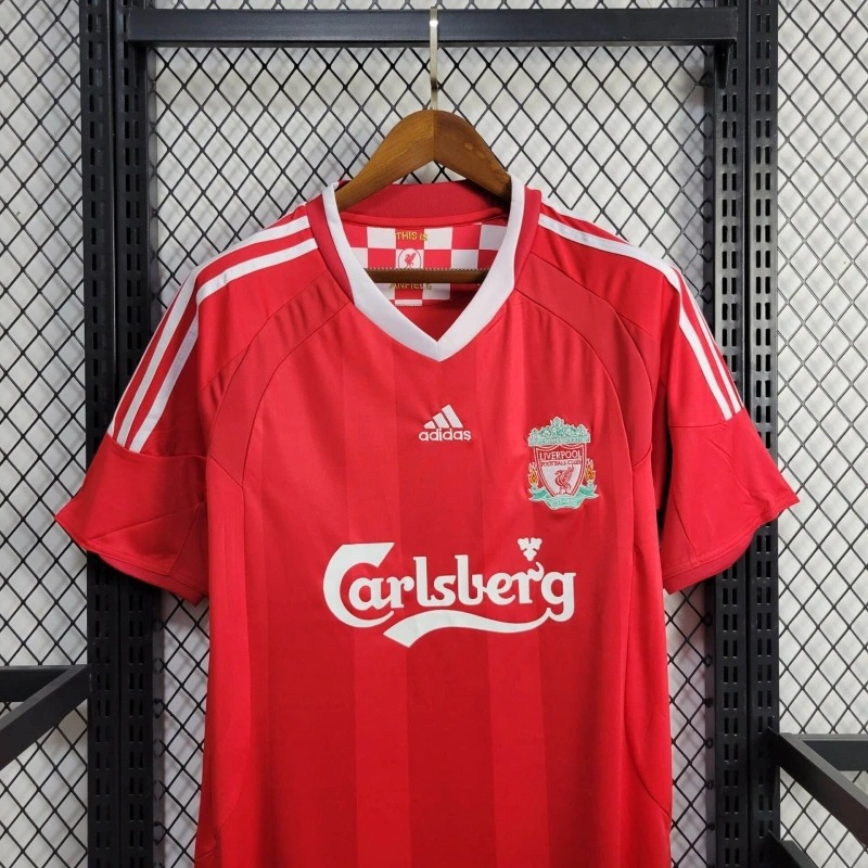 Liverpool Retro Football Jersey Home Champions League Custom Shirt 2008/09 - ujerseystore