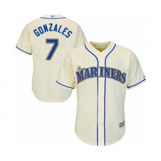Youth Seattle Mariners #7 Marco Gonzales Authentic Cream Alternate Cool Base Baseball Player Jersey - Ujersey
