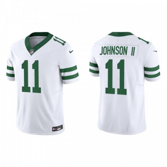 Men's Nike New York Jets #11 Jermaine Johnson II White 2023 F.U.S.E. Vapor Limited Throwback Stitched Football Jersey - Ujersey