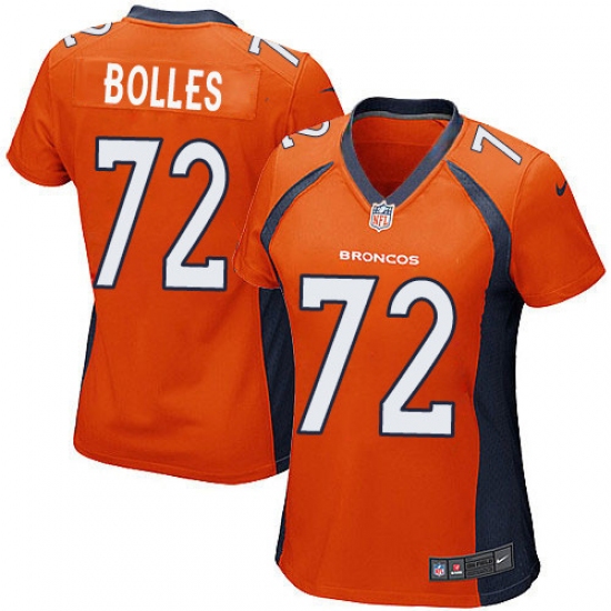 Women's Nike Denver Broncos #72 Garett Bolles Game Orange Team Color NFL Jersey - Ujersey