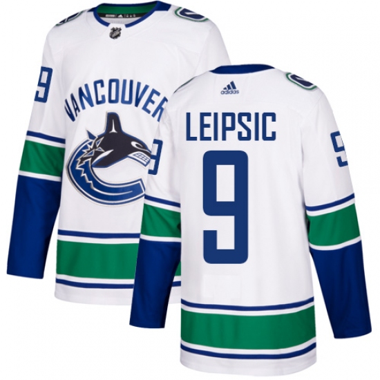 Youth Adidas Vancouver Canucks #9 Brendan Leipsic Authentic White Away NHL Jersey - Ujersey