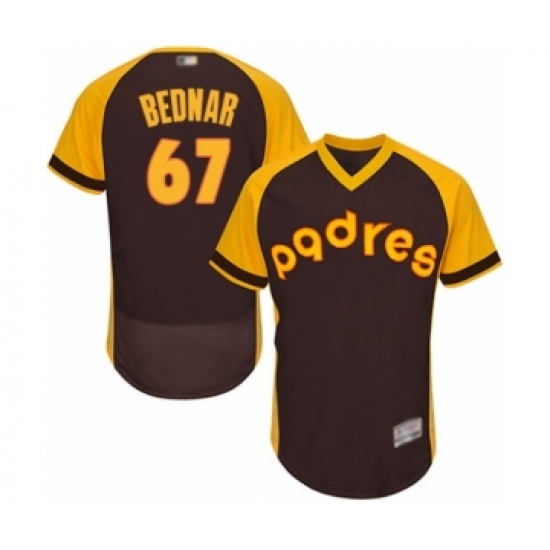 Men's San Diego Padres #67 David Bednar Brown Alternate Cooperstown Authentic Collection Flex Base Baseball Player Jersey - Ujersey