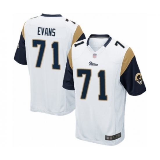 Men's Los Angeles Rams #71 Bobby Evans Game White Football Jersey - Ujersey