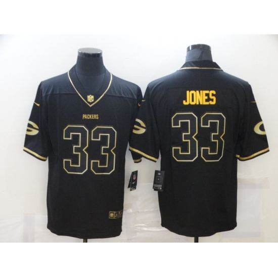 Men's Green Bay Packers #33 Aaron Jones Black Gold Nike Limited Jersey - Ujersey
