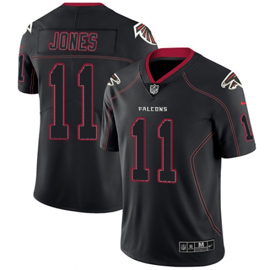 Men's Nike Atlanta Falcons #11 Julio Jones Limited Lights Out Black Rush NFL Jersey