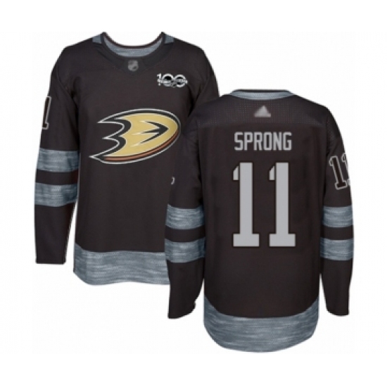 Men's Anaheim Ducks #11 Daniel Sprong Authentic Black 1917-2017 100th Anniversary Hockey Jersey - Ujersey