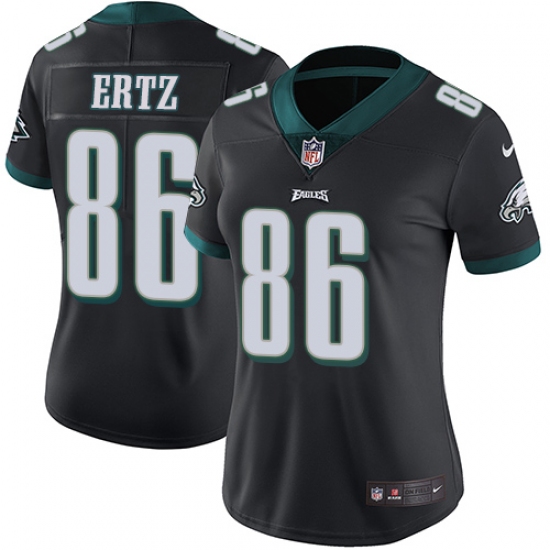 Women's Nike Philadelphia Eagles #86 Zach Ertz Black Alternate Vapor Untouchable Limited Player NFL Jersey - Ujersey