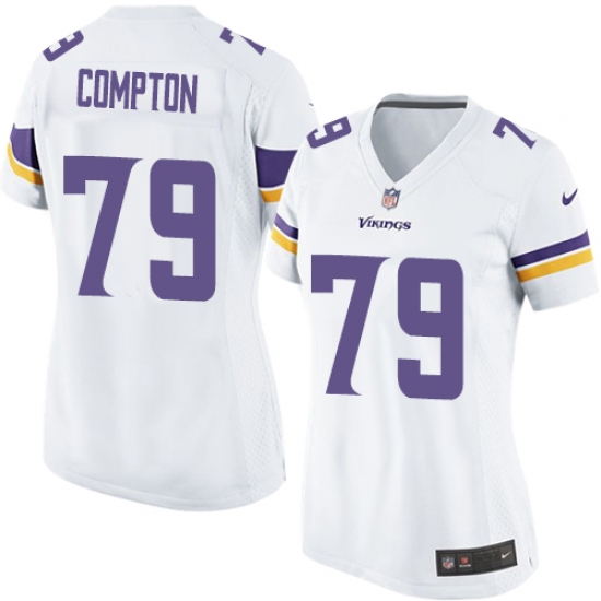 Women's Nike Minnesota Vikings #79 Tom Compton Game White NFL Jersey - Ujersey