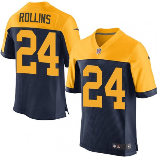 Men's Nike Green Bay Packers #24 Quinten Rollins Elite Navy Blue Alternate NFL Jersey - Ujersey
