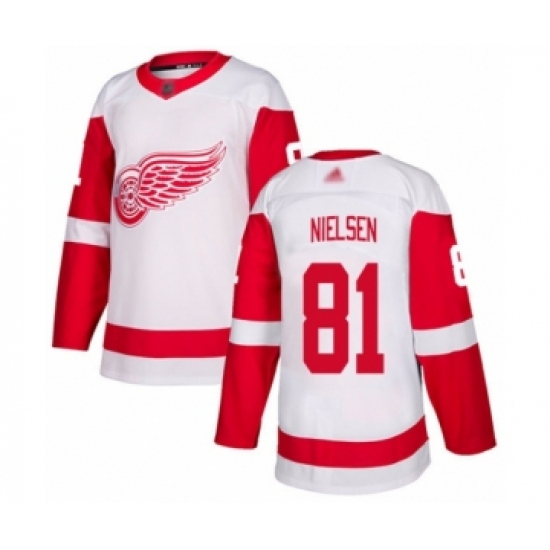 Youth Detroit Red Wings #81 Frans Nielsen Authentic White Away Hockey Jersey - Ujersey