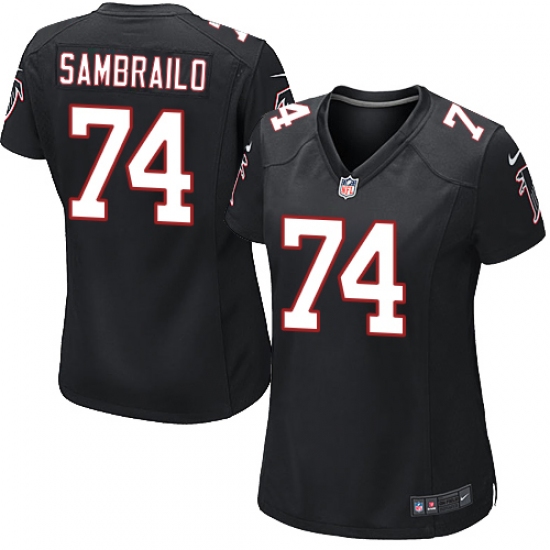 Women's Nike Atlanta Falcons #74 Ty Sambrailo Game Black Alternate NFL Jersey