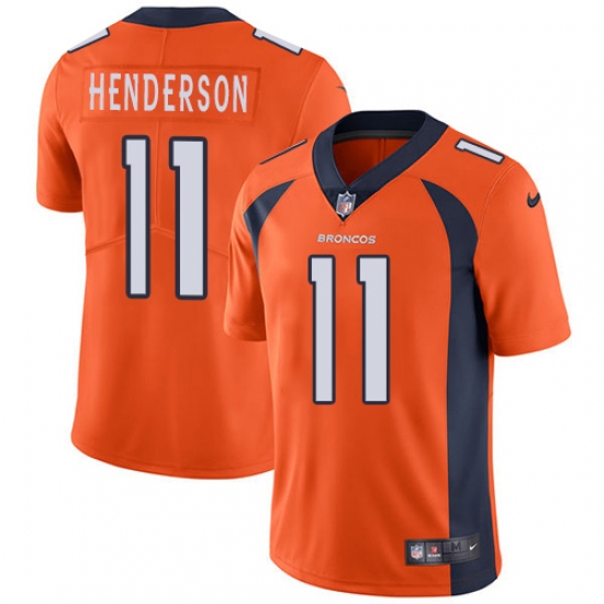 Men's Nike Denver Broncos #11 Carlos Henderson Orange Team Color Vapor Untouchable Limited Player NFL Jersey - Ujersey