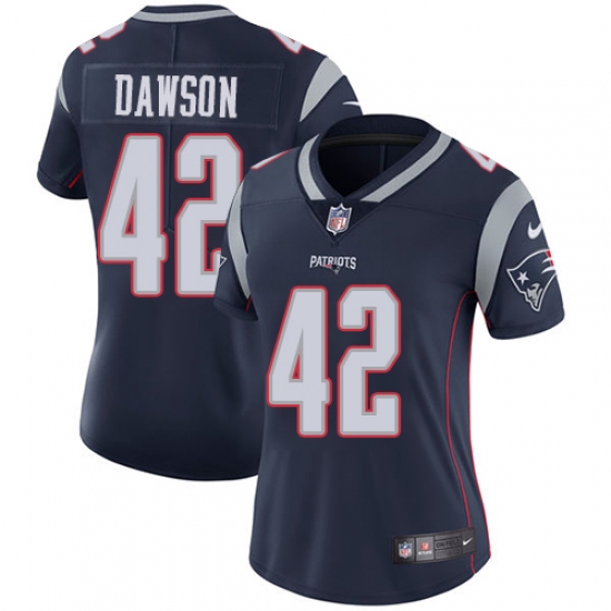 Women's Nike New England Patriots #42 Duke Dawson Navy Blue Team Color Vapor Untouchable Limited Player NFL Jersey - Ujersey