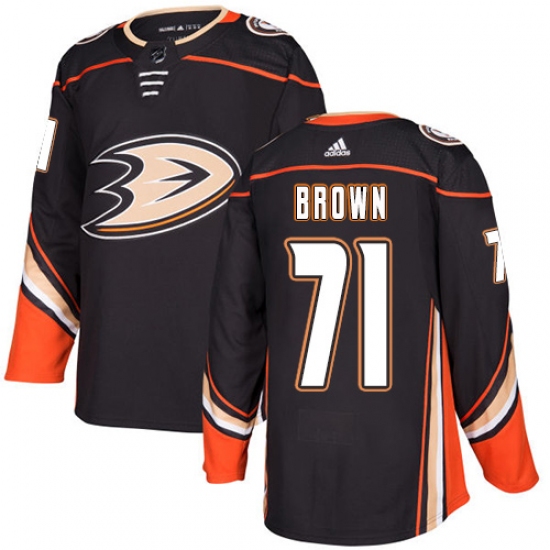 Men's Adidas Anaheim Ducks #71 J.T. Brown Premier Black Home NHL Jersey - Ujersey