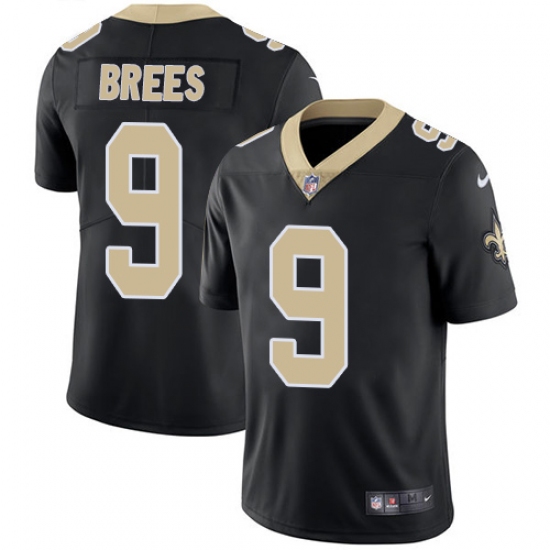 Youth Nike New Orleans Saints #9 Drew Brees Black Team Color Vapor Untouchable Limited Player NFL Jersey - Ujersey