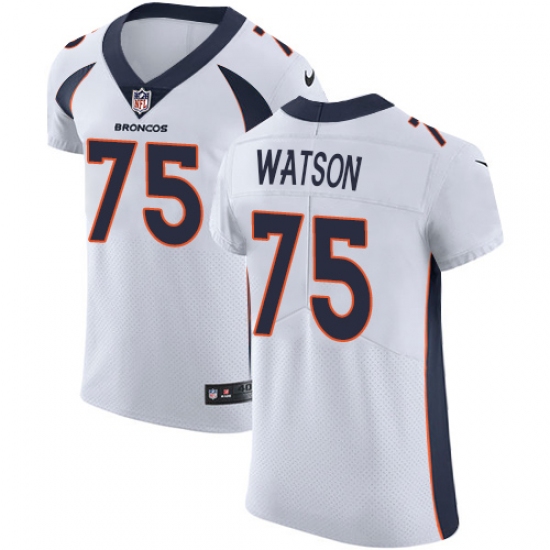 Men's Nike Denver Broncos #75 Menelik Watson White Vapor Untouchable Elite Player NFL Jersey - Ujersey