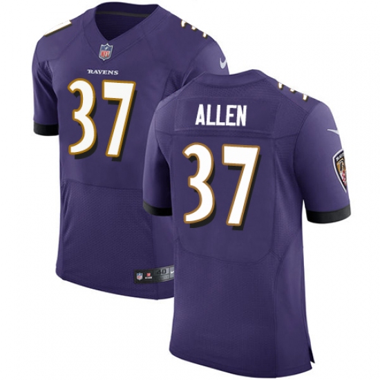 Men's Nike Baltimore Ravens #37 Javorius Allen Elite Purple Team Color NFL Jersey - Ujersey