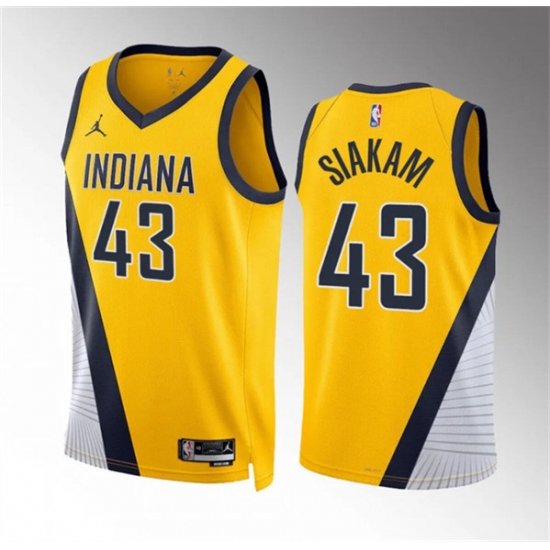 Men's Indiana Pacers #43 Pascal Siakam Yelllow Statement Edition Stitched Basketball Jersey - Ujersey