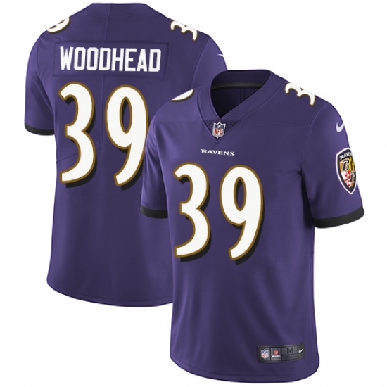 Youth Nike Baltimore Ravens #39 Danny Woodhead Purple Team Color Vapor Untouchable Limited Player NFL Jersey - Ujersey