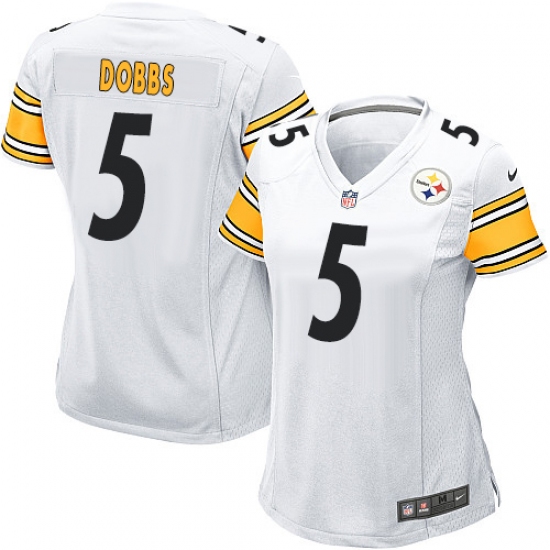 Women's Nike Pittsburgh Steelers #5 Joshua Dobbs Game White NFL Jersey - Ujersey