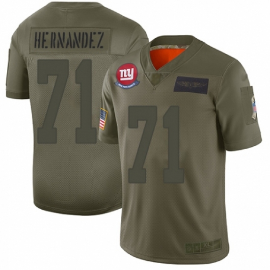 Women's New York Giants #71 Will Hernandez Limited Camo 2019 Salute to Service Football Jersey - Ujersey