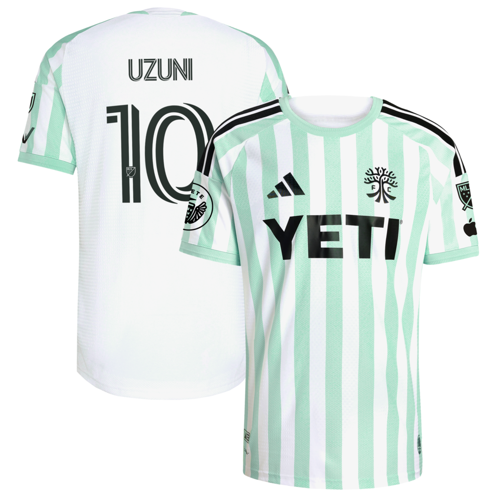Men's Austin FC Myrto Uzuni adidas White 2026 The Rooted Kit On-Field Authentic Patch Jersey - Ujersey