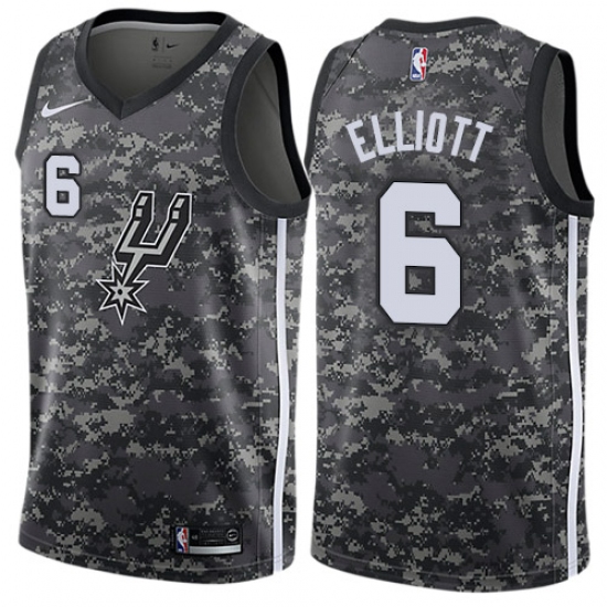 Youth Nike San Antonio Spurs #6 Sean Elliott Swingman Camo NBA Jersey - City Edition - Ujersey