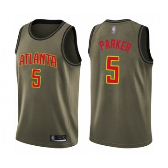 Men's Atlanta Hawks #5 Jabari Parker Swingman Green Salute to Service Basketball Jersey - Ujersey