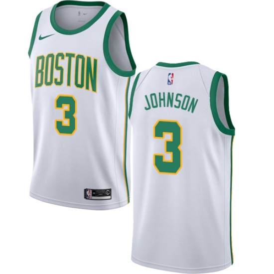 Men's Nike Boston Celtics #3 Dennis Johnson Swingman White NBA Jersey - City Edition - Ujersey