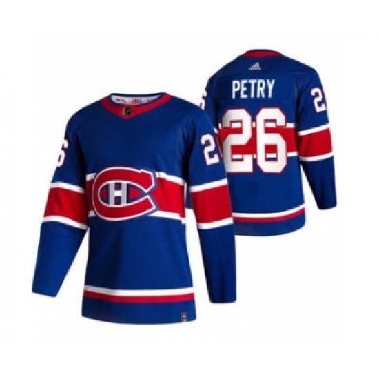 Men's Montreal Canadiens #26 Jeff Petry Blue 2020-21 Reverse Retro Alternate Hockey Jersey - Ujersey