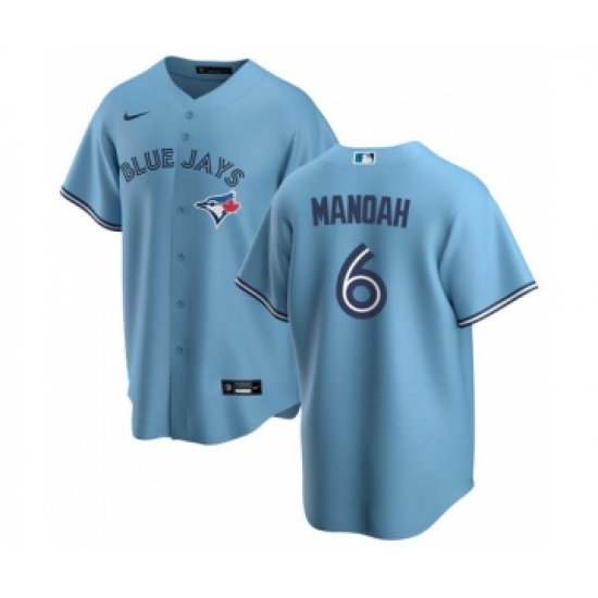 Men's Toronto Blue Jays #6 Alek Manoah Light Blue Stitched MLB Cool Base Nike Jersey - Ujersey