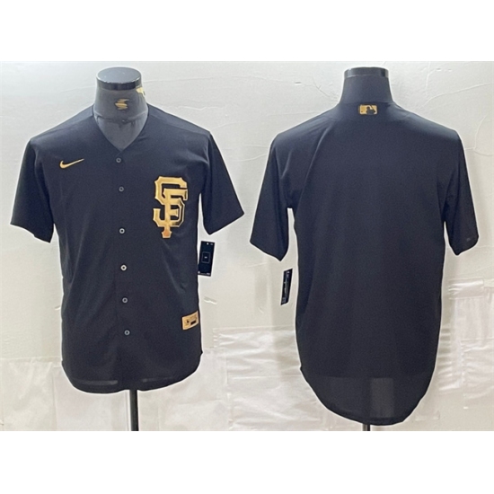 Men's San Francisco Giants Blank Black Cool Base Stitched Baseball Jersey - Ujersey