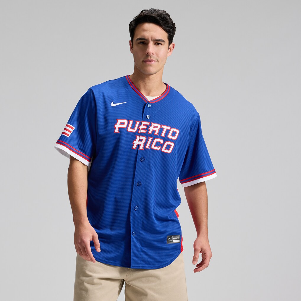 Men's Puerto Rico Baseball Nike Royal 2026 World Baseball Classic Road Stadium Jersey - U-jersey