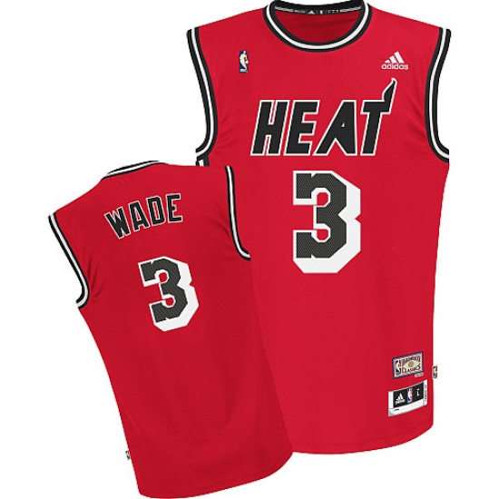 Youth Adidas Miami Heat #3 Dwyane Wade Swingman Red Hardwood Classics Nights NBA Jersey - Ujersey