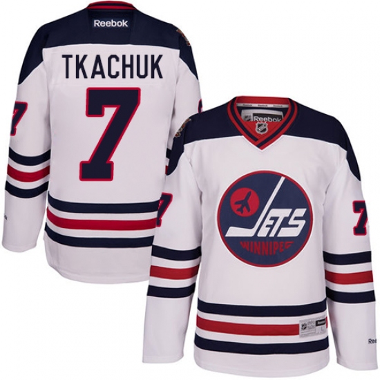 Men's Reebok Winnipeg Jets #7 Keith Tkachuk Authentic White 2016 Heritage Classic NHL Jersey